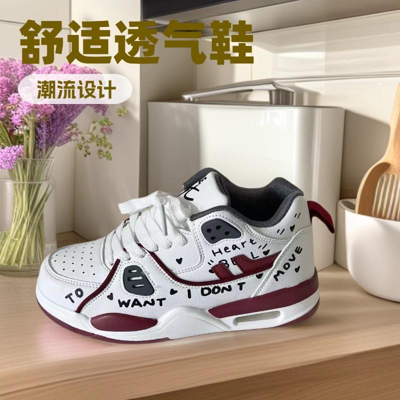 

Платформа Guochao спортивная обувь с воздушной подушкой универсальная нишевая обувь кэжуал с граффити и надписями мужская обувь 38