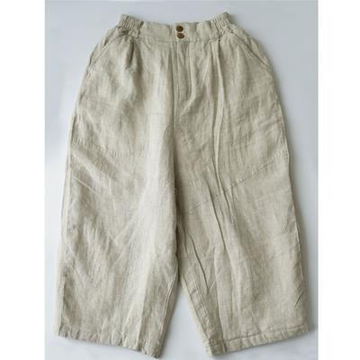 Damen Vintage Winter Dicke Hosen Einfarbige Patchwork-Taschen Lockere Hosen Warme Damen Hosen