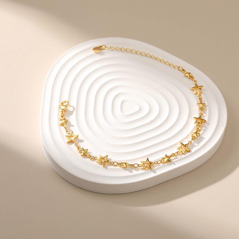 Star Niche Design 18k Gold Plated Adjustable Sweet Bracelet For Women