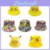 Kreslený rybářský klobouk Pikachu pro děti a rodiče Roztomilý venkovní sluneční klobouk
