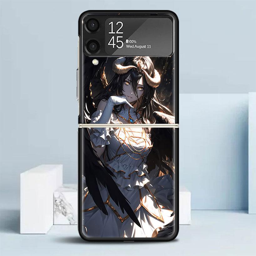 Albedo Overlord Anime Phone Case For Samsung Galaxy Z Flip7 Flip6 5G Flip5 Flip4 Flip3 ZFlip 7 6 3 4 5 Shockproof Back Cover Gal