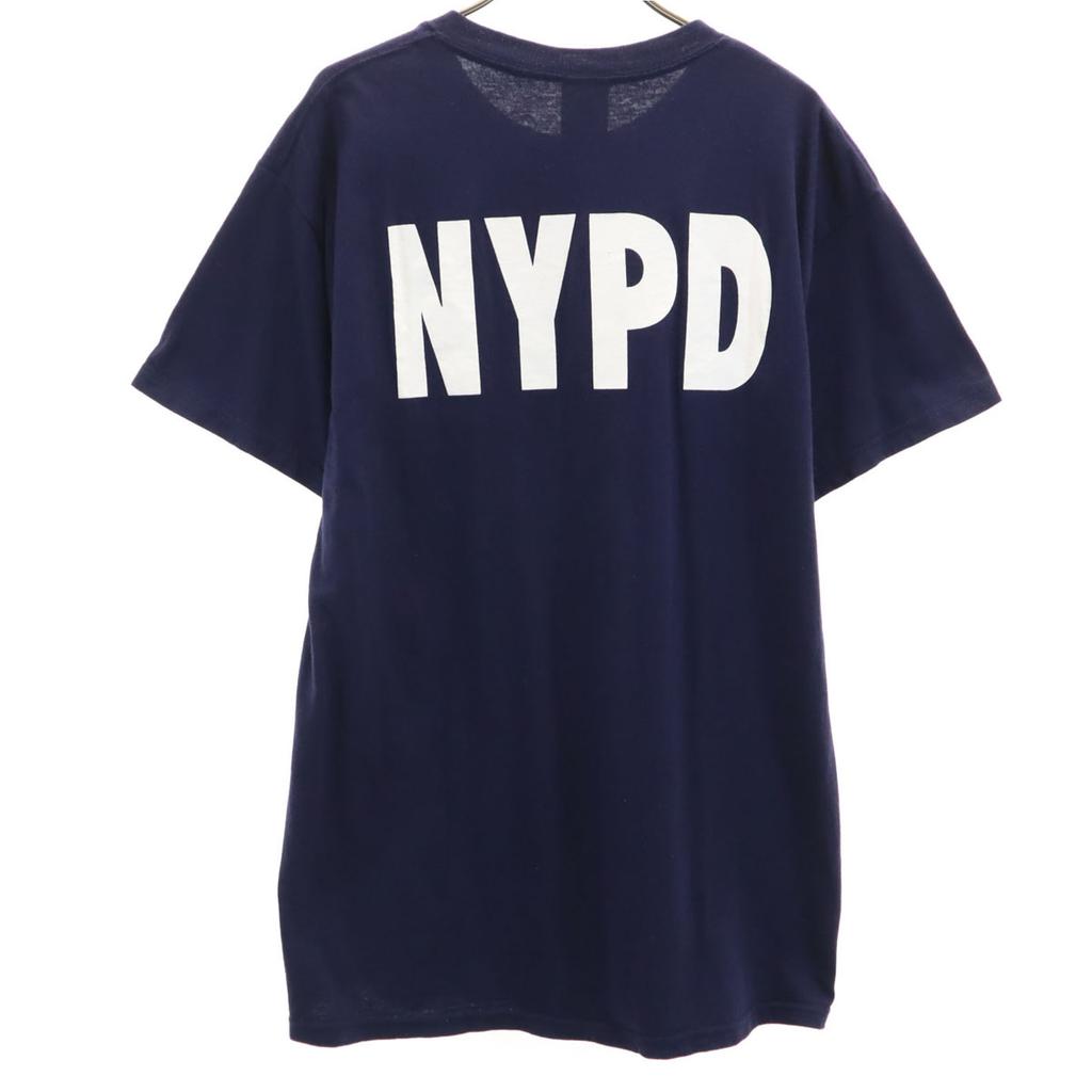 Delta NYPD New York City Police Print Short Sleeve T-shirt M Navy Men's Used