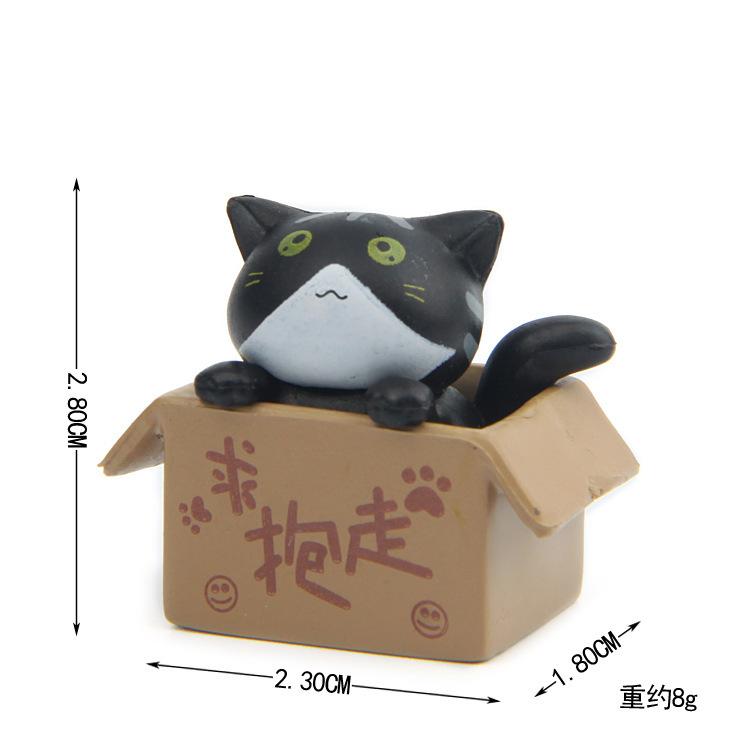 Creative Cartoon Car Ornaments Miniature Landscape Plastic Garden Kitten Statues Cute Toys