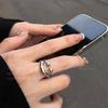 Smiling Metal Texture Open Ring - Trendy, All-Match Design for Women