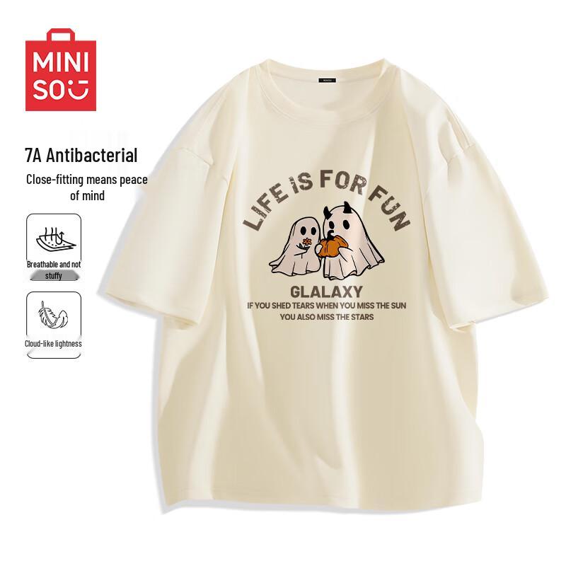 MINISO Men s Summer Antibacterial Loose Fit Round Neck T-Shirt 2XL