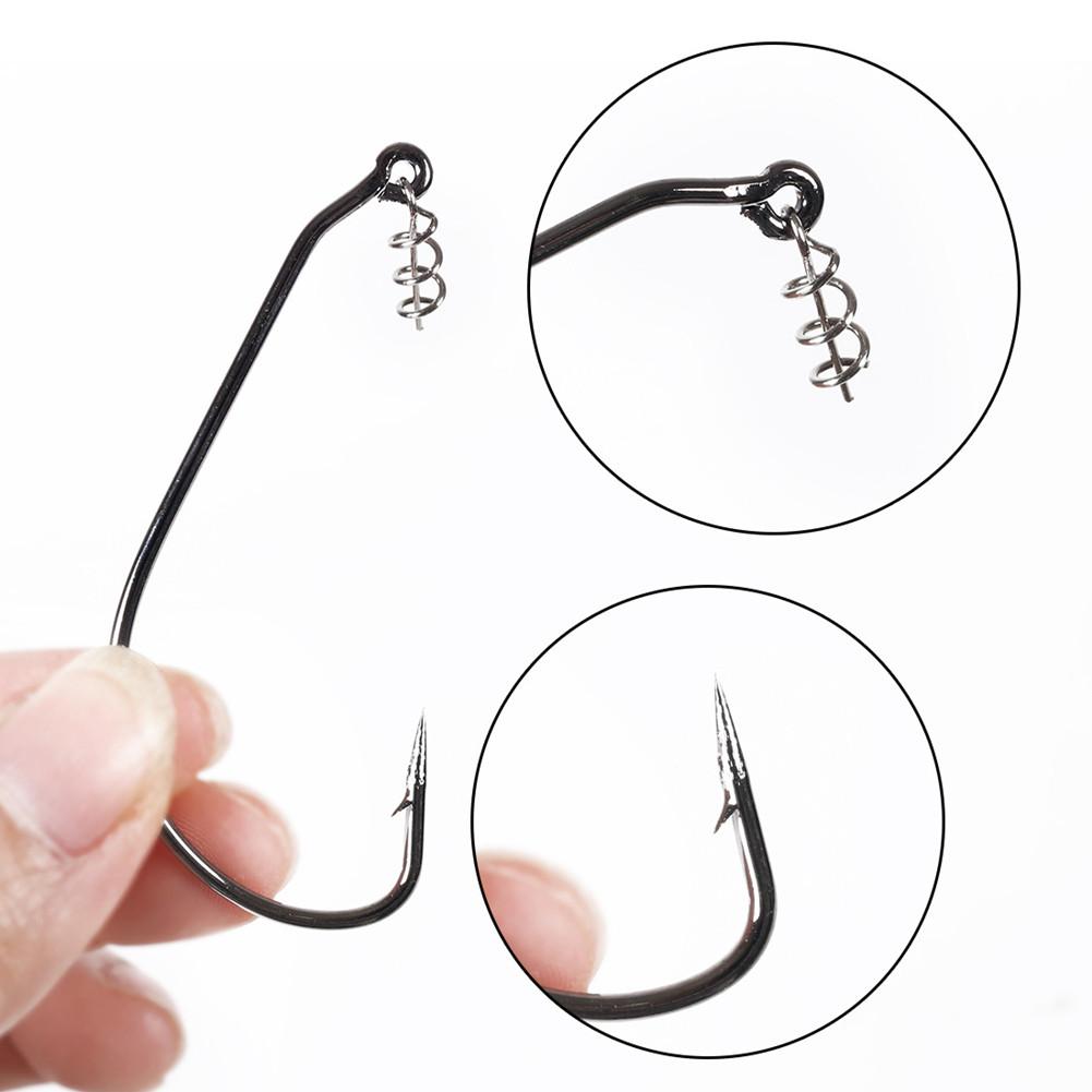 50 Pcs/set Fish Hook Carbon Steel Spring Soft Lure Crank Fishing Hooks