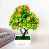 Plastic Artificial Fruit Tree Realistic Fruit Plant Potted Durable Artificial Orange Tree  Indoor