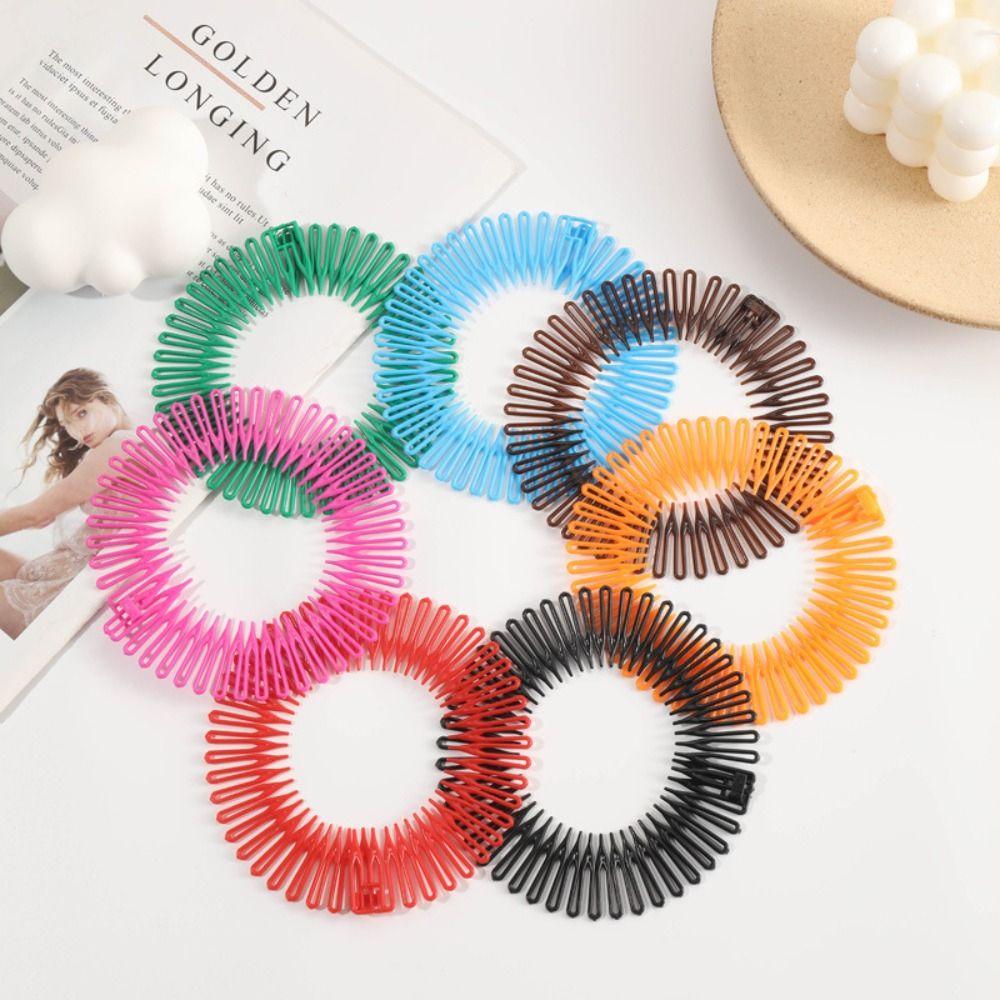 Full Circle Stretch Flexible Comb Plastic Fixed Hair Accessories Flexible Circle Headband  Women