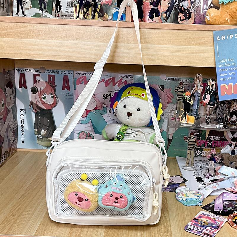 Japanese girl ins transparent pain bag, small food, shoulder messenger bag, women's versatile casual mobile phone small bag