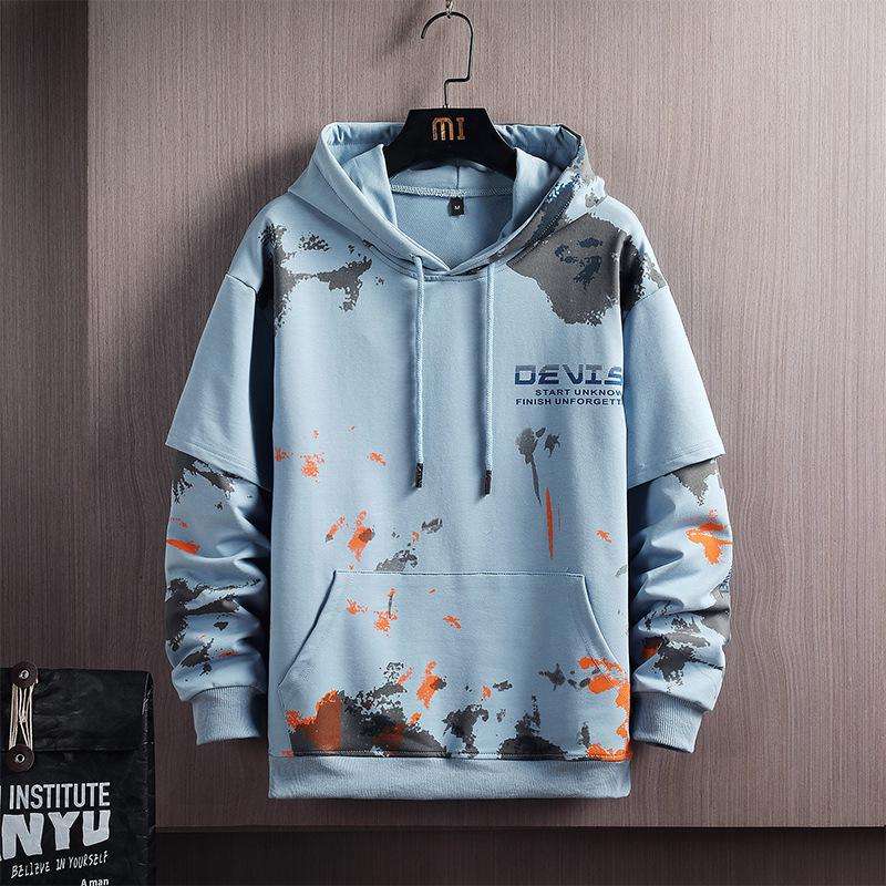 Men's Trendy Hooded Two-Piece Long Sleeve Jacket - Spring/Autumn