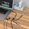 USB Type C 3 In 1 Expansion Cable 3.5mm Sound PD60W Fast Charging OTG Data Cable for Notebook and Tablets