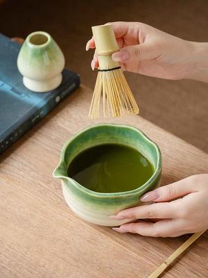 Matcha Quirl Set Teezeremonie Set 5-teilig Keramik Matcha Quirl Zubehör für Latte Getränke Küche Zuhause Camping Frühstück