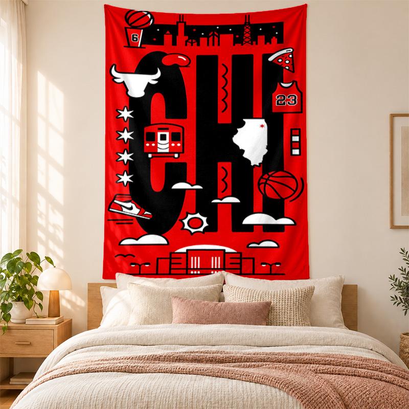 Chicago Bulls Tapestry Highquality for Decorating Living Room Bedroom Dorm Walls Ideal As Bedroom Wallart Orholiday Gift