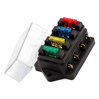 4-πτυχής ασφαλειοθήκη Ato Atc 12V/24V Kfz με 4 Ασφάλειες Κουτί ασφαλειών Επίπεδες ασφάλειες Κουτί ασφαλειών Φορέας ασφαλειών