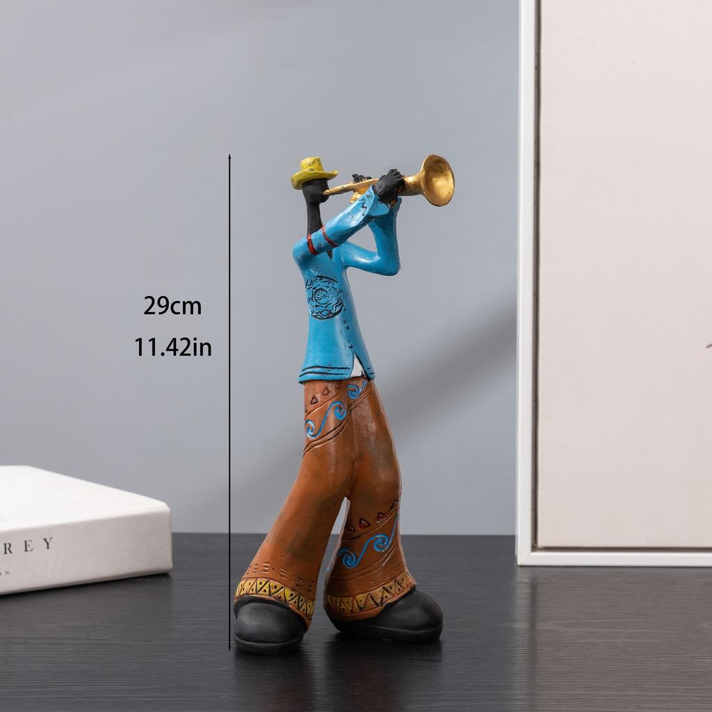 1 resin band statue, creative instrument model sculpture, Nordic style home decoration for living room, porch, and study