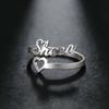 Couple Custom Double First Name Matching Finger Ring For Women Men Personalized Family Gift Gold Color Stainless Steel Jewelry