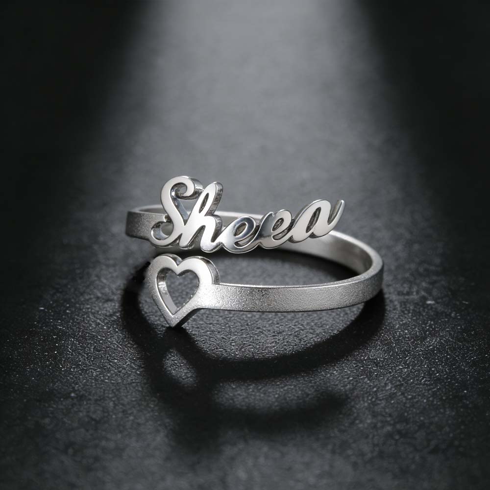 Couple Custom Double First Name Matching Finger Ring For Women Men Personalized Family Gift Gold Color Stainless Steel Jewelry