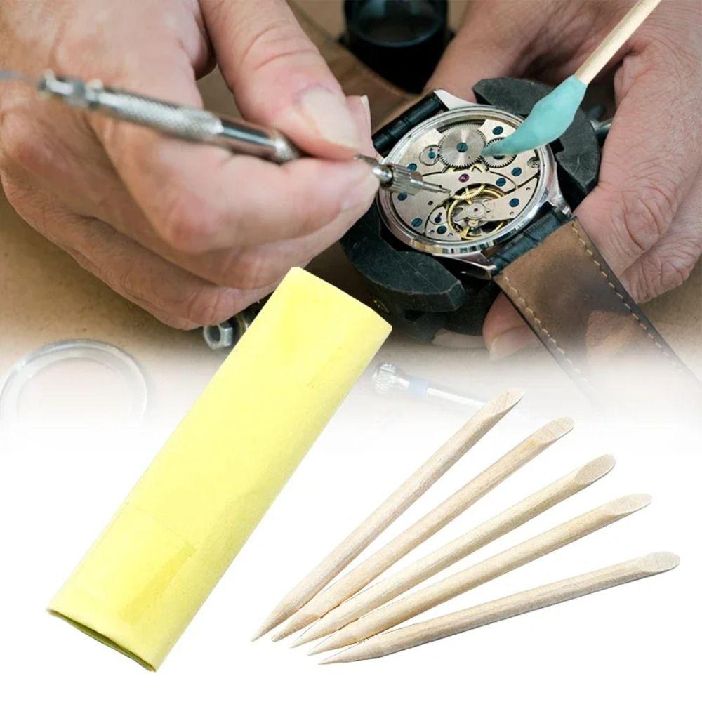 Green Watch Parts Movement Cleaning Clay Dust Removal With Wooden Stick Rubber Putty Cleaner Portable Oil Removal