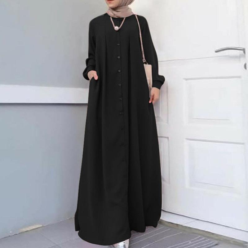 Langes Kleid für Damen in Übergröße, Frühling und Herbst, lockeres Temperament, lange Pendelkleider