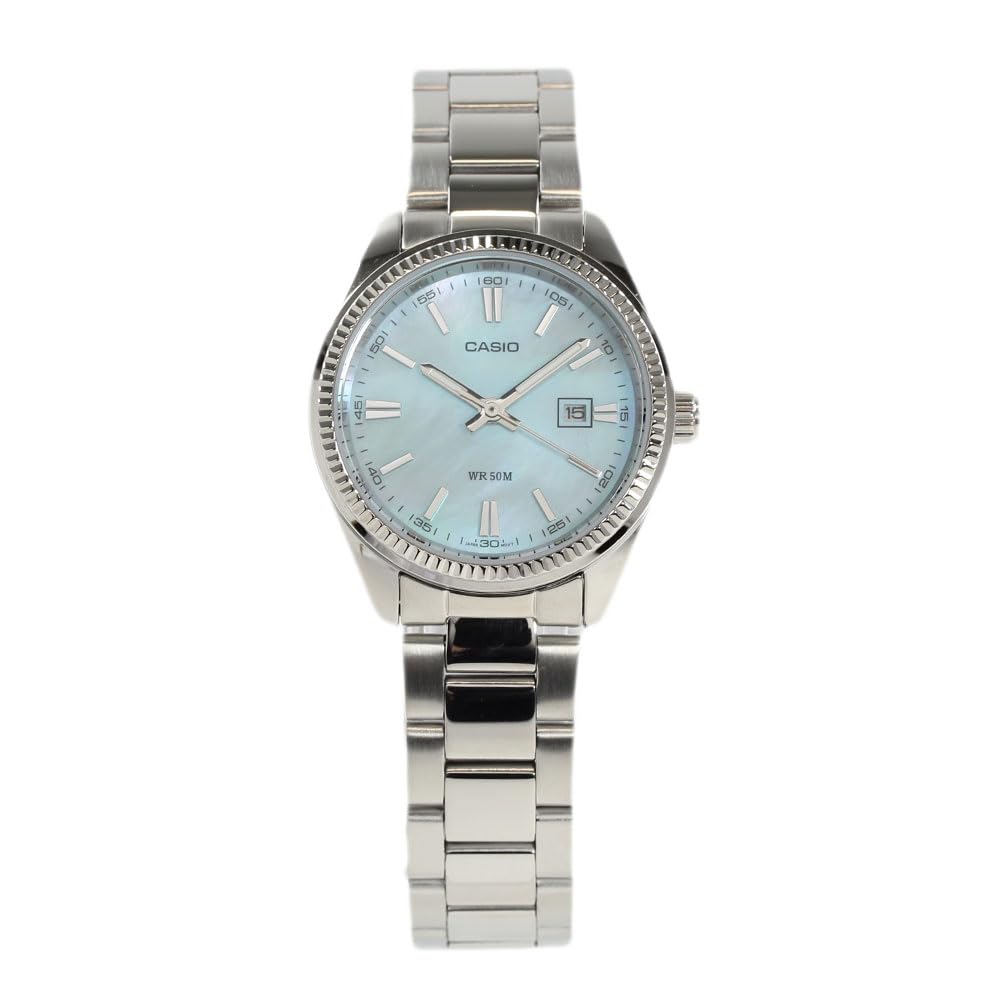 

CASIO Quartz Watch with Light Blue Shell LTP-1302DS-2A Women s [Used]
