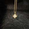 Italian Brushed Craftsmanship Retro Court Style Bratti White Fritillary Four-Leaf Clover Necklace Female Onyx Collarbone Chain
