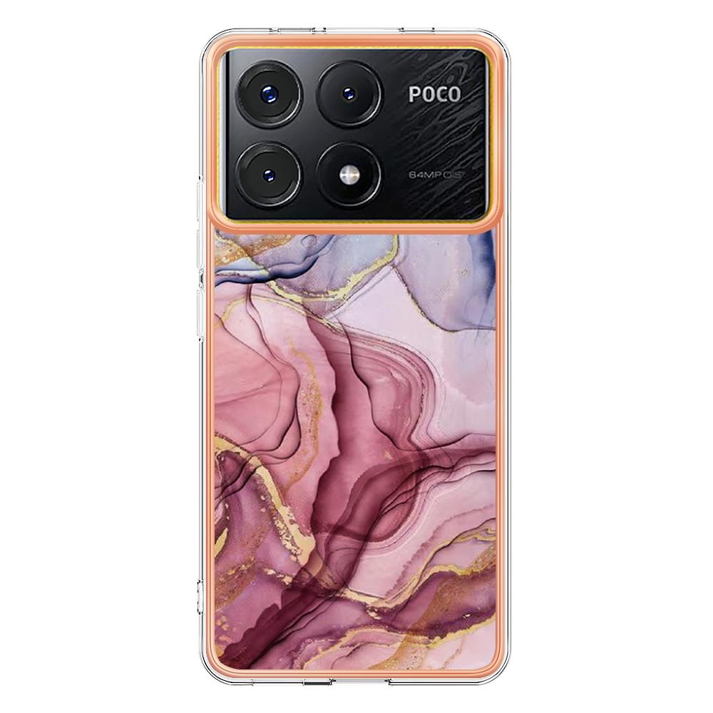 

YB IMD Series-16 Style-E For Xiaomi Poco X6 Pro 5G/Redmi K70E 5G TPU Case Electroplating Edge Phone Cover Rose Gold