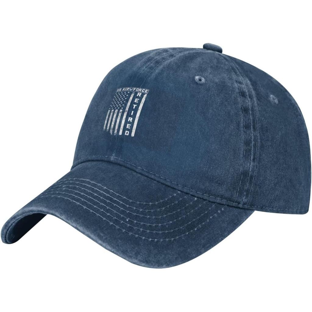 Air Force Retired American Flag Washed Baseball Cap Breathable Cotton Casual Sports Hat