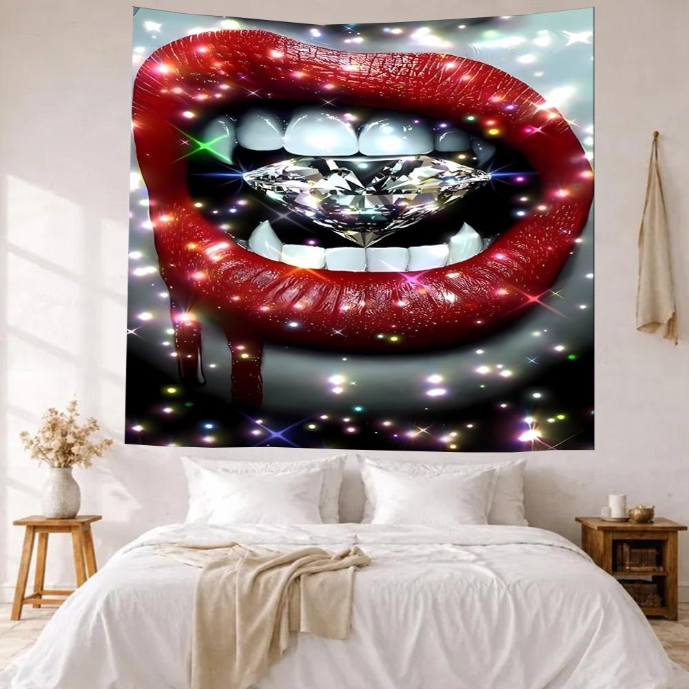 Lips Wall Decor Tapestry Art For Pet Memorial Birthdaywedding Party Backdrop Family Gift