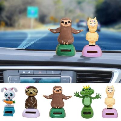 Car Ornament Swing Doll Auto Interior Accessories Solar Power Shaking Head Dancing Doll Sloth Dashboard Decoration Car Styling