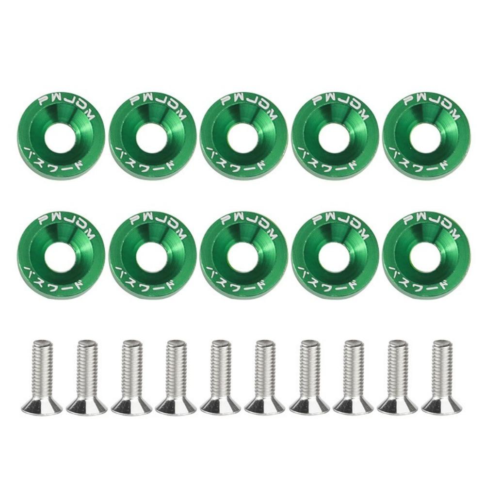 10 stuks/pak M6 Ringen JDM Stijl Universele Scooter Bevestigingsmiddelen Schroeven Aluminiumlegering Zeskant Auto Gemodificeerde Bevestigingsmiddelen