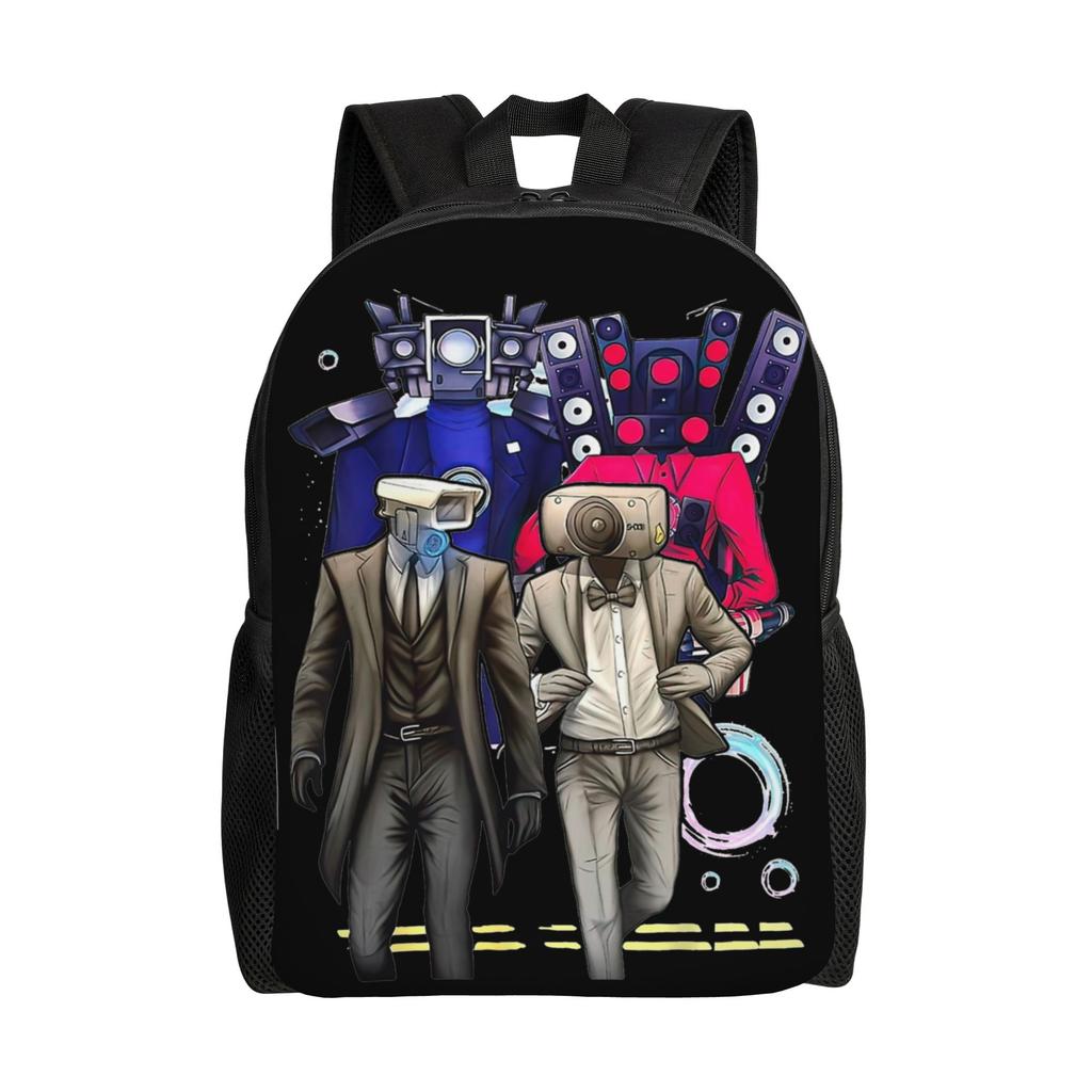 Zaino Classico Skibidi Toilet per Esterno Scuola Superiore Lavoro Cameraman Titan Zaino Giornaliero per Uomini Donne Computer Portatile Borse in Tela