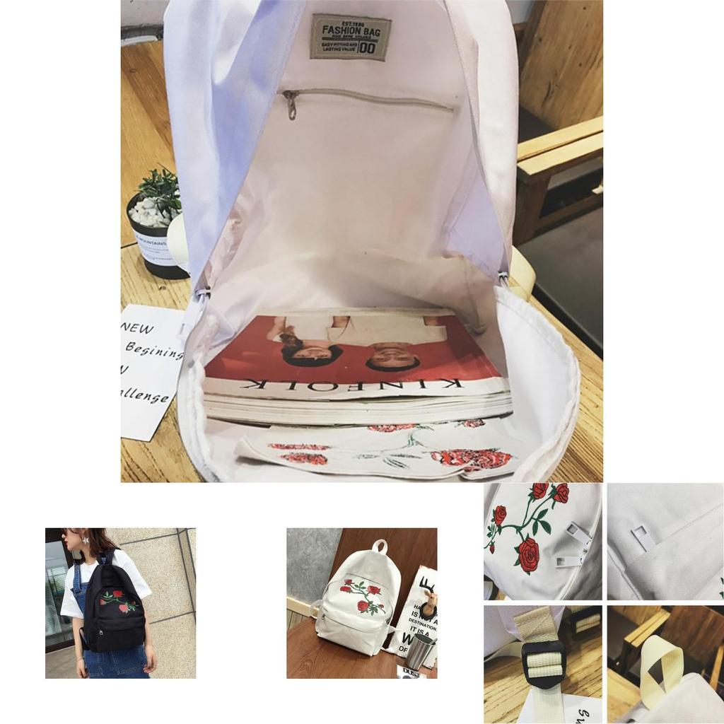 Stylish Women Ladies Canvas Shoulder School Bag With Spacious Main Compartment And Durable Design