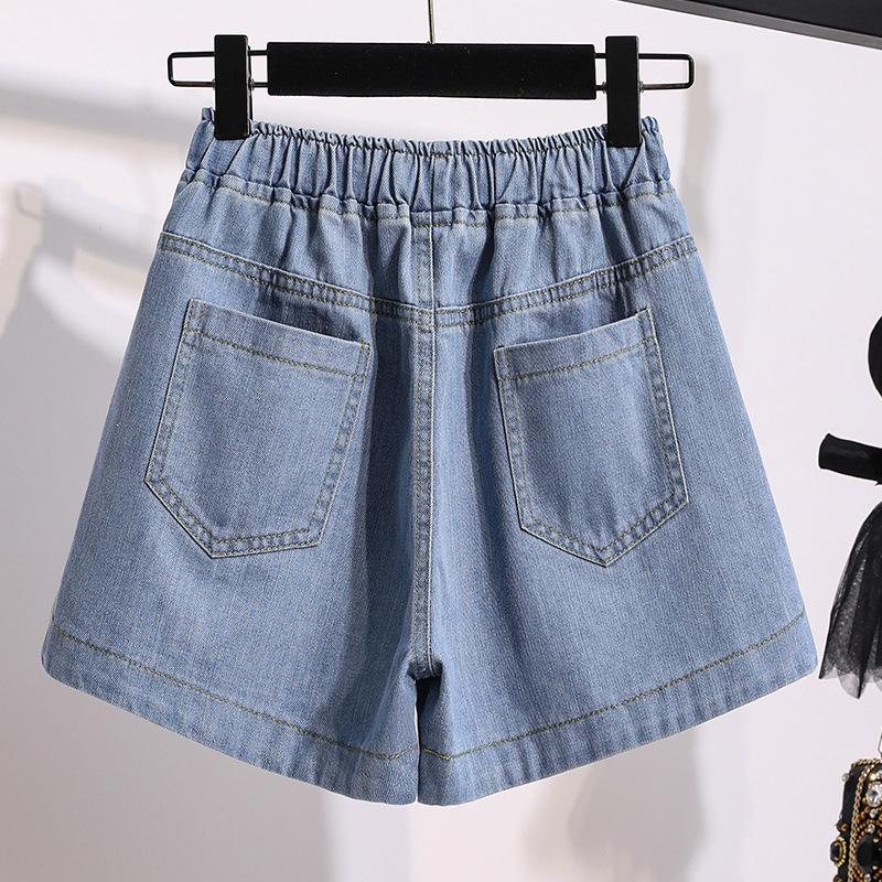 Loose Wide Leg Pants High Waisted Jeans Thin Shorts Women
