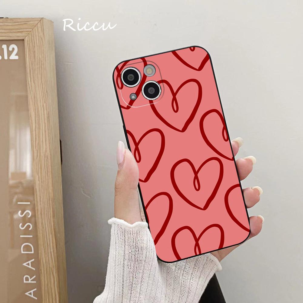FOR IPhone 14 Cute Love Heart Phone Case 14 11 12 Pro 8 7 14 Plus X Pro 14 MAX 13 MINI XR XS Iphone 14 Plus Soft Phone Covers
