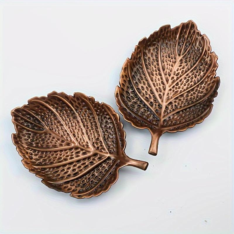 1PC Elegant Nordic Maple Leaf Coaster - Luxury Copper Metal, Durable and Waterproof, Ideal for Home Decor