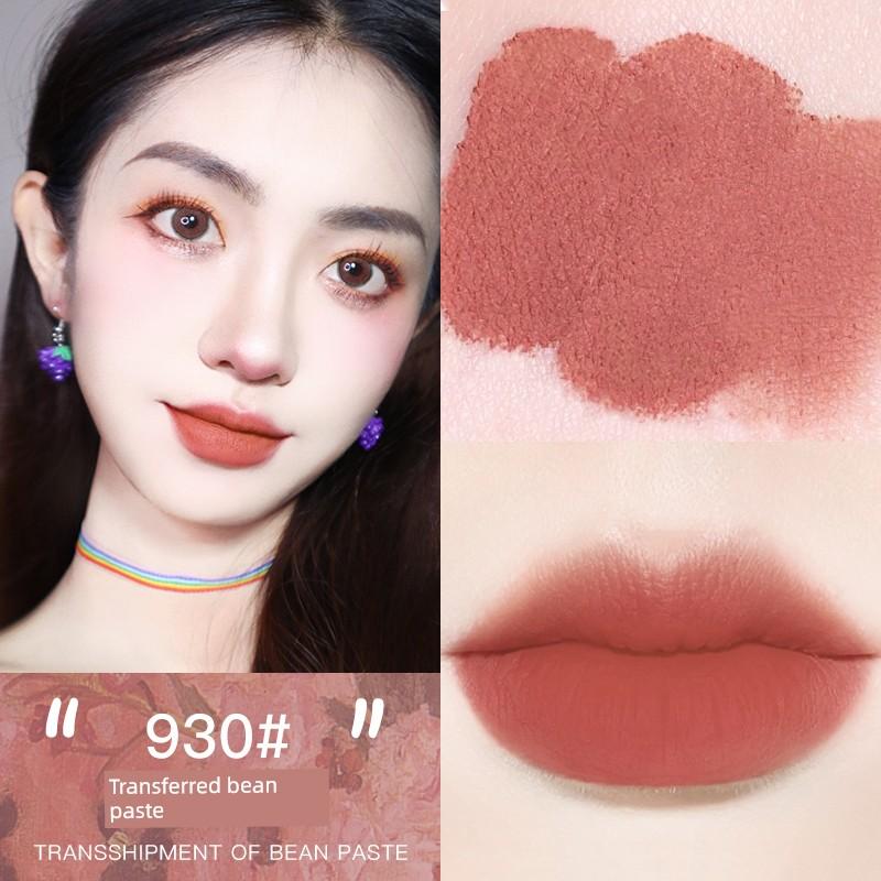 Novo Canned Mousse Lip Mud Matte Finish Velvet Plain Makeup Light Gray Pink Nude Color Series Lipstick Female Lip Lacquer Color