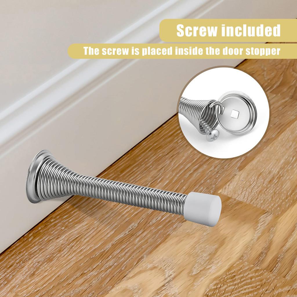 12 Pack Spring Door Stops Brushed Satin Nickel Flexible Spring Door Stopper Door Holder Wall Protections Hardware