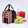 American Usa Flag Lunch Tote Bag for Women Men Reusable Insulated Cooler Lunch Box Container with Pocket for Work Office Trip