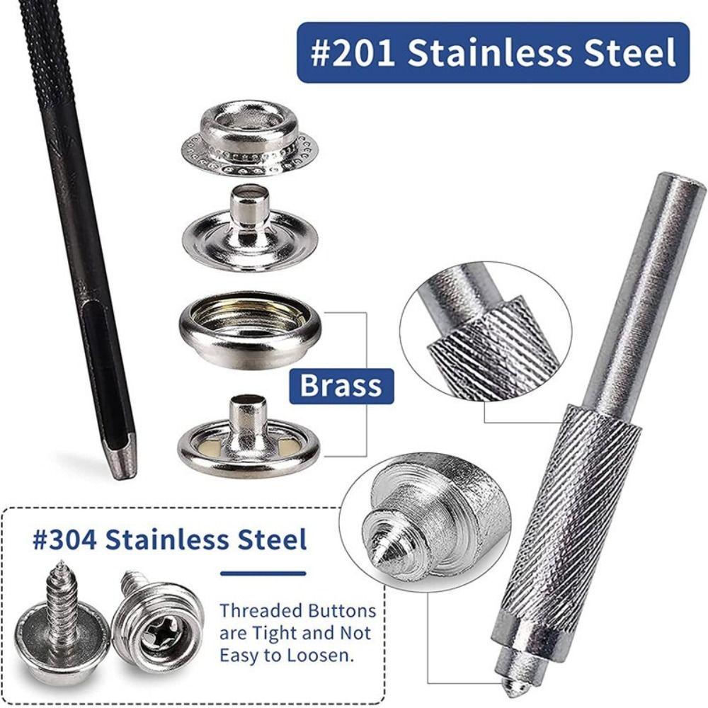 3/8" Socket Canvas Snap 15mm Size Stainless Steel Snap Fastener  Sewing Leather Products