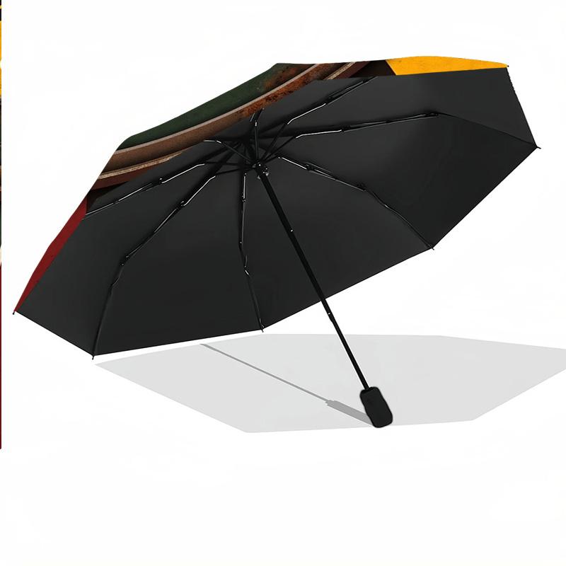 JCB Print 8?Rippen Automatischer Regenschirm Winddicht Leicht Faltbarer Regenschirm Für Reisen im Freien