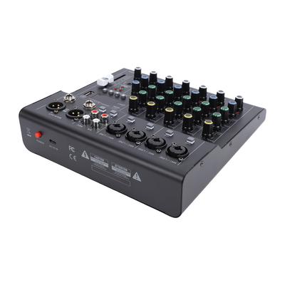 6 Kanal Ses Mikseri DJ Kontrol Cihazı MP3 Çalar 48V Güç Dahili Gitar Amfisi Stüdyo Kaydı Canlı Str için Taşınabilir Mikser Konsolu