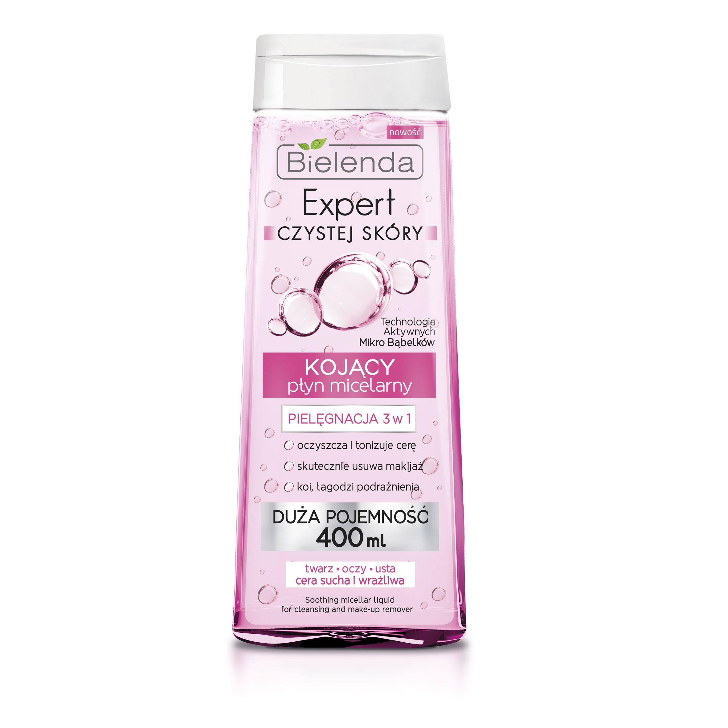 Bielenda Expert Pura Huid Micellair Water 3-in-1 Kalmerend Voor Make-up Verwijdering 400ml