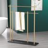Elegant Marble Double-Layer Freestanding Towel Rack for Bathtub