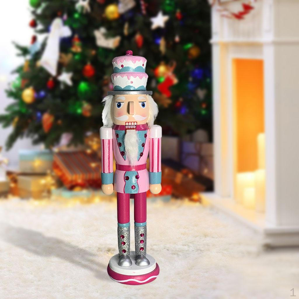 35cm Nutcracker Puppet Figure, Christmas Nutcrackers, Wooden Soldier Statue Toy, Ornament