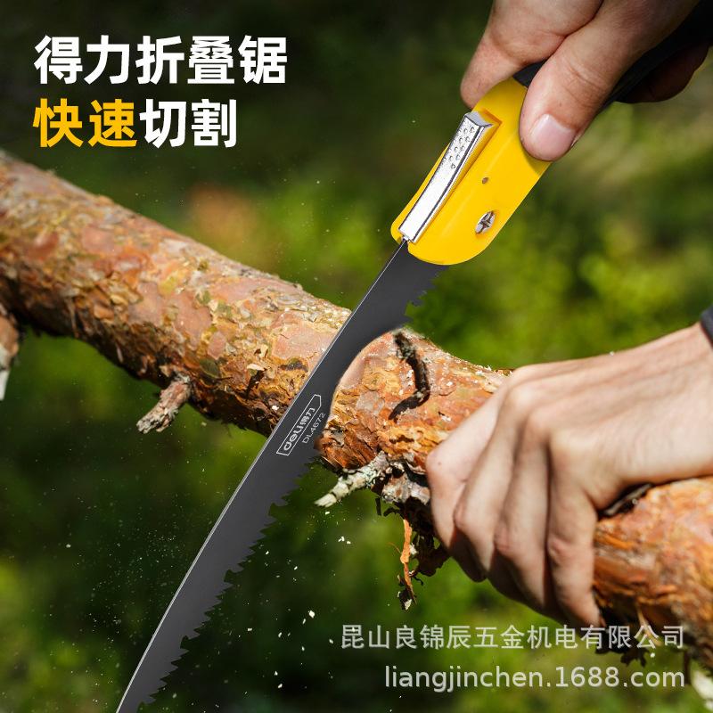 Deli Tools DL4671 Folding Hand Saw with Three-Sided Ground Teeth - Outdoor Multi-Functional