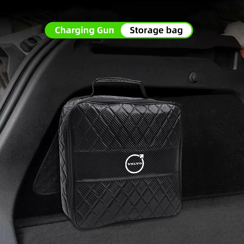 Electric Car Charging Gun Storage Carry Bag Handbag Organizer For Volvo XC90 V90 V60 XC60 V40 EC40 EX40 S80 S60 S90 C40 XC40 V70