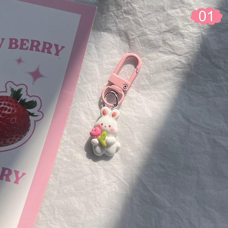 1Pc Kawaii Cute Rabbit Keychain Cartoon Animal Pendant Girl Backpack Decoration Jewelry Best Friend Gift