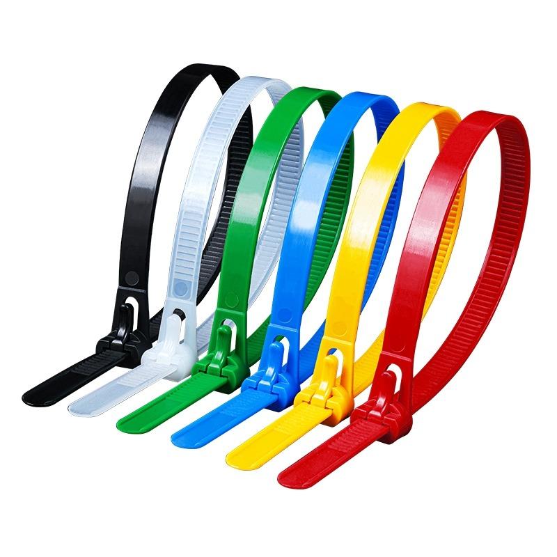50PCS/100pcs 5*200 Plastic Reusable Cable Zip Tie Nylon May Wrap Straps Ties Slipknot Loose SlipknotRecycle Organizer Detachable