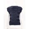 Specchio Boat Neck Sleeveless Tee Zigzag Pleated 441 158