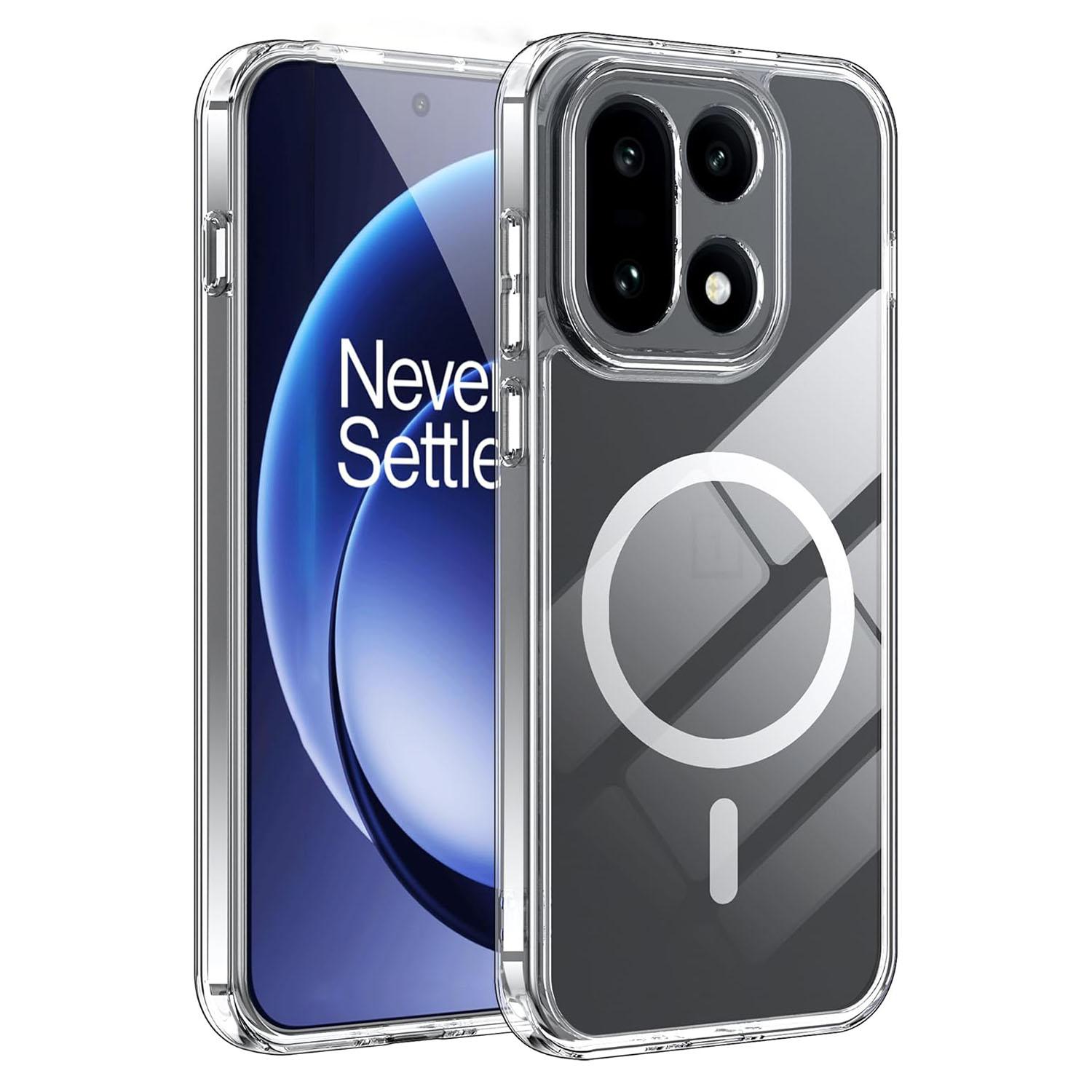 

For Magsafe Arcylic Strong Magnetic Wireless Charging Case For OnePlus 15 OnePlus15 5G Clear Shockproof Back Cover OnePlus15 прозрачный